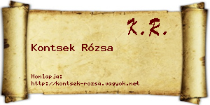 Kontsek Rózsa névjegykártya